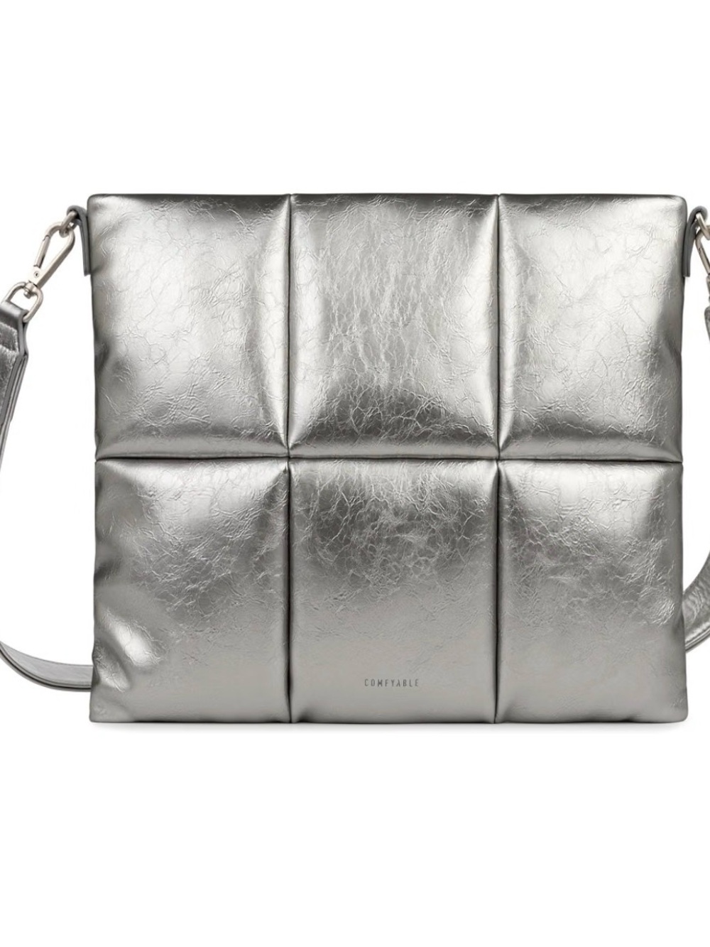 Silver Puffy Laptop Bag